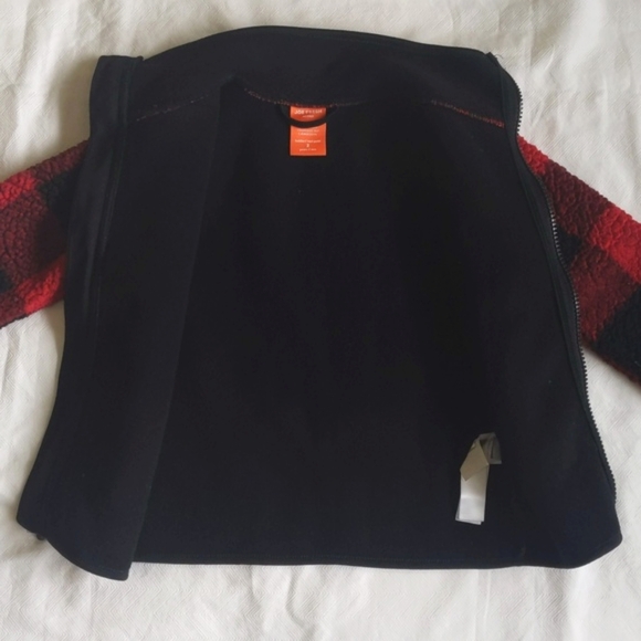 joe fresh active buffalo check plaid sherpa teddy jacket 2T toddler unisex - Picture 6 of 7